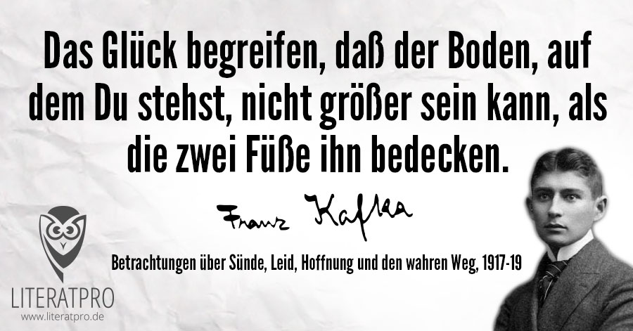 Spruch Das Glück begreifen (Franz Kafka) LiteratPro