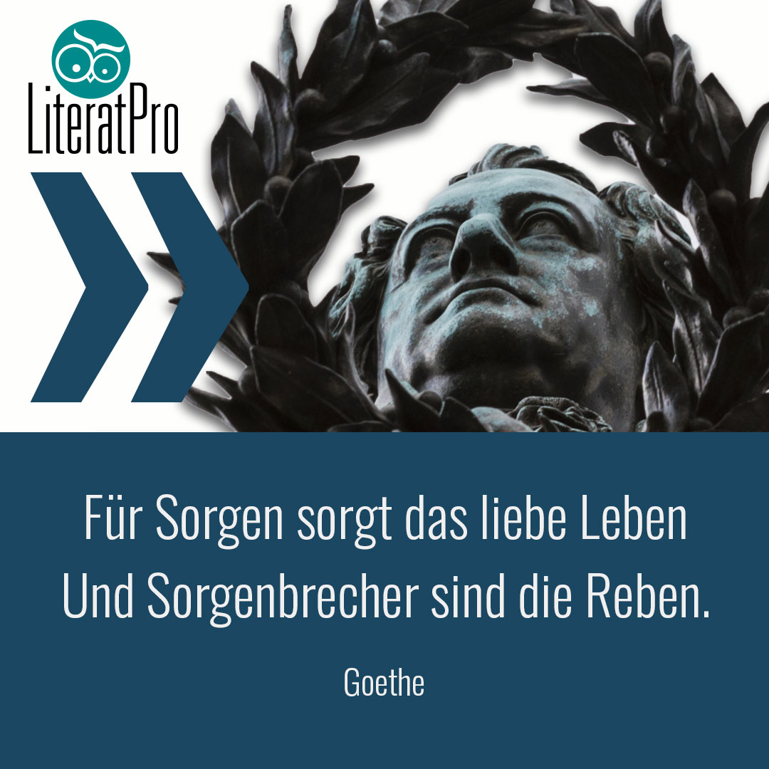 Bild zeigt Zitat von Goethe Für Sorgen sorgt das liebe Leben Und Sorgenbrecher sind die Reben