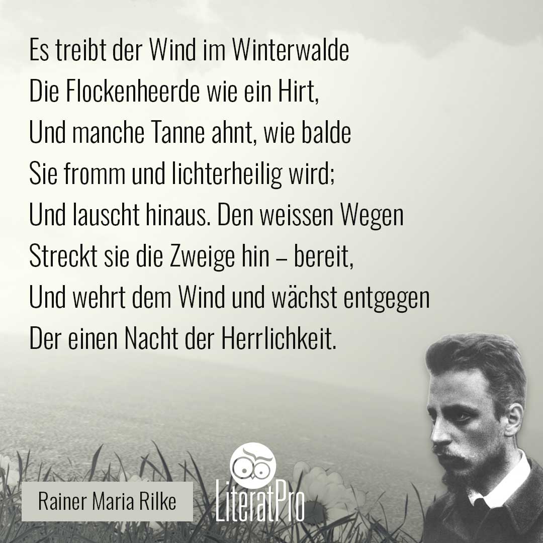 Bild zeigt Gedicht von Rilke Advent