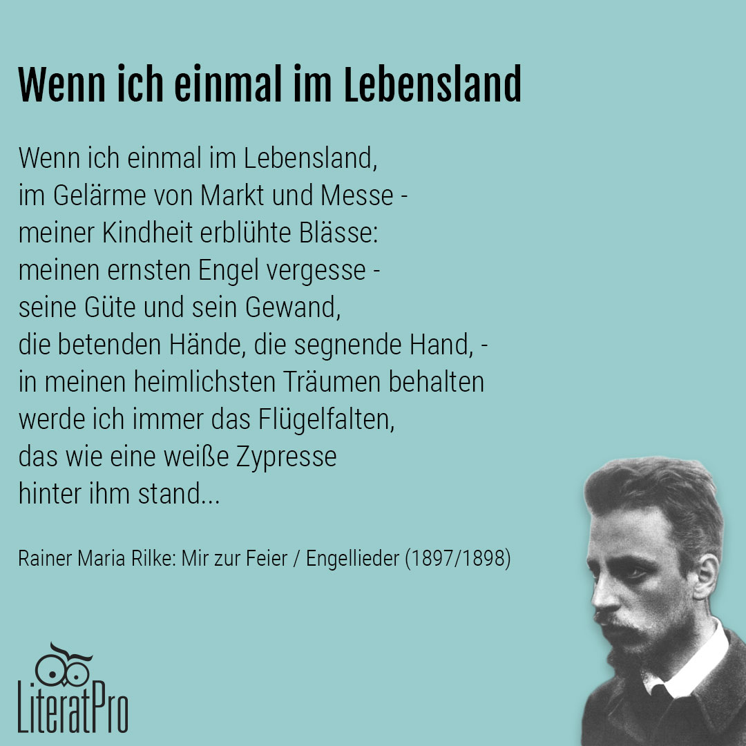 Wenn ich einmal im Lebensland Rainer Maria Rilke LiteratPro