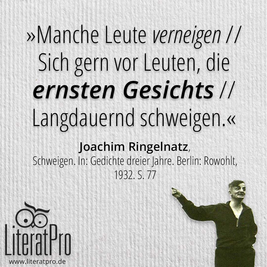 SCHWEIGEN Joachim Ringelnatz LiteratPro