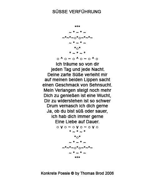 SÜSSE VERFÜHRUNG Konkrete Poesie Thomas Brod LiteratPro