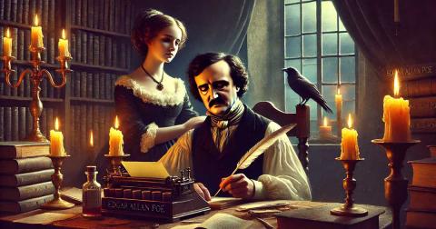 Bild zeigt Edgar Allan Poe mit Virgina Clemm Poe